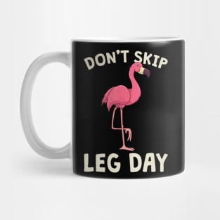 Pink Flamingo WorkouTShirt Don't Skip Leg Day Gym Fitness Mug